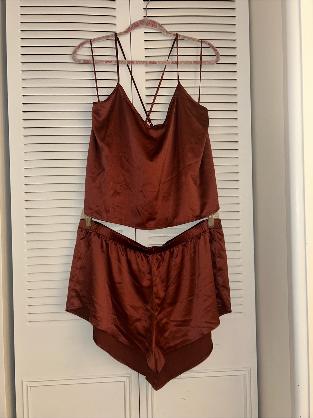 Express Satin Cami & Shorts Set - Rustic Brown